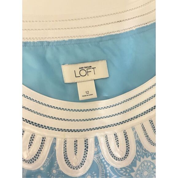 Loft sleeveless blue dress size 12 - Picture 6 of 10